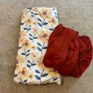 Sunflower blanket and matching sheet